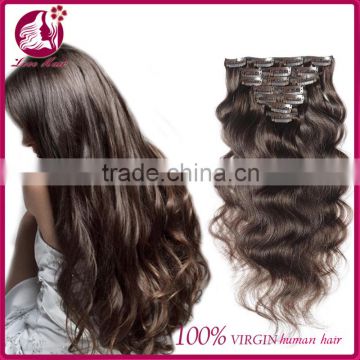 Clip Human 26 Inch Color #2 Human Hair Clip In Extensions Body Wave Human Hair Extension Clip On Hot Sale