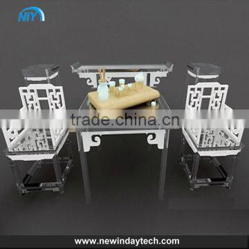 OEM Customized acrylic dining chair white acrylic chair high quingity acrylic furniture table chair