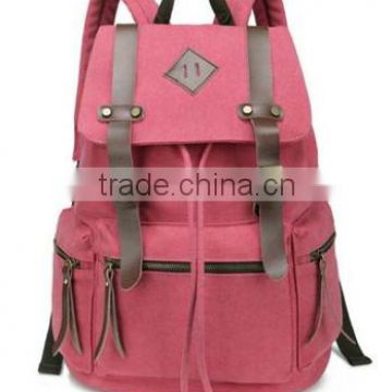 Vintage Canvas Leather Schoolbag Laptop Backpack Bag