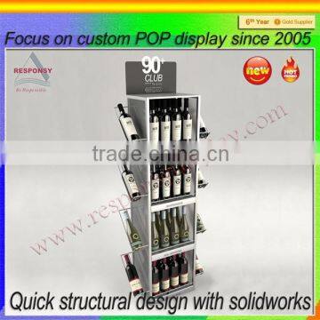 High Grade Custom Unique Design Promotion Red Wine Bottle Display Shelf