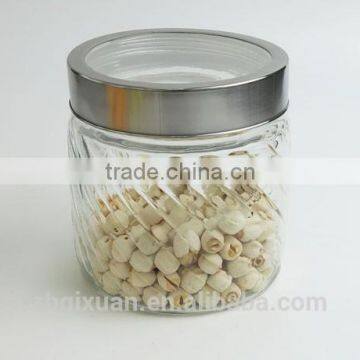 Beautiful Glass Storage Container With See-Through Metal Cover photo-6