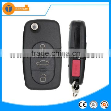 4D0837231K Plastic ABS 3 + 1 button car key with 433 Mhz and switchblade flip key for Audi A6 TT