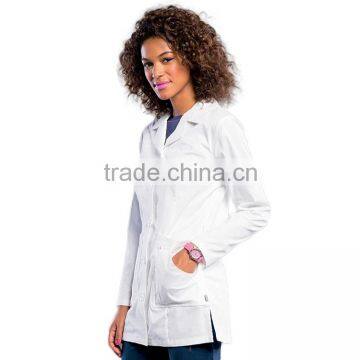 Best selling medical clothes products white solid long sleeve women's medical uniform lab coat and surgical gown for doctors