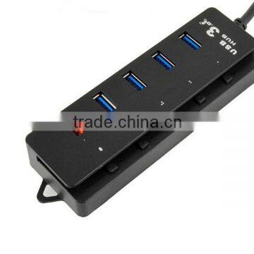5 Port USB 3.0 HUB Spliter Charging Port Power Switch for IPhone MAC OS Black photo-2