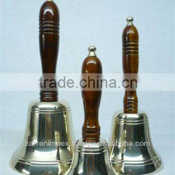 Brass Bells wooden handle 8" sold brass