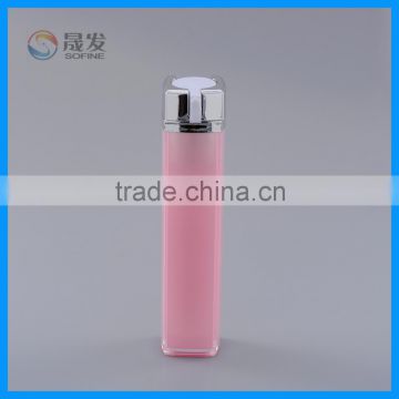 Square rotate pump cosmetic lotion bottle