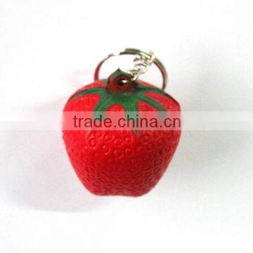 pu strawberry keychain