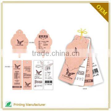 High Quality Cardboard Printed Swing Brand Tags For Clothes