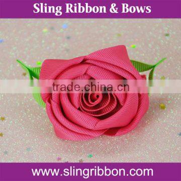 Wholesale New Arrival Pink Ribbon Flower For Garment Accessories