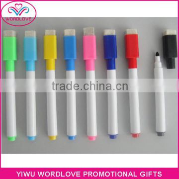 plastic multi colored erasable highlighters pen with brush on top