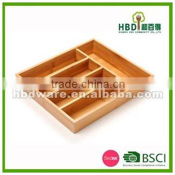 Adjustable bamboo kitchen cutlery organizer,cutlery tray, bamboo wooden organizer tray