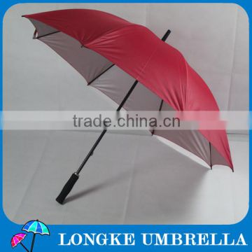 31"red manual open UV protection Straight golf Umbrella with foam handle