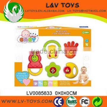 2014 CHINA TOY DESIGN TOP SALES BABY TOYS OF 5 PCS BABY RATTLE SET TOY FOR BABY