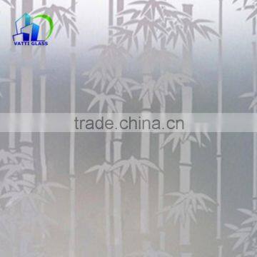 customized design Acid Etched Glass frosted glass bathroom window