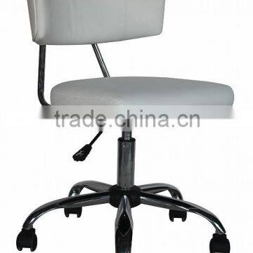 White Color PU & PVC Office Chair Without Arms