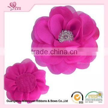 China factory wholesales Rosettes DIY flowers clothing accessries satin silk carnation fabric flower hair accessory