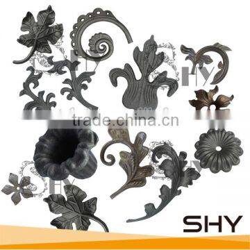 Decorative wrought iron stamping leaves and flowers