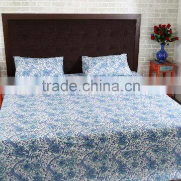 100% Cotton Fabric Home Textile Bed Sheet Wholesale Indian Bed Sheet Hand Block Printed Bed Sheet Supplier