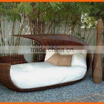 ESR-8485 Large Wicker Garden Patio Sun Bed China Rattan Furniture Supplier