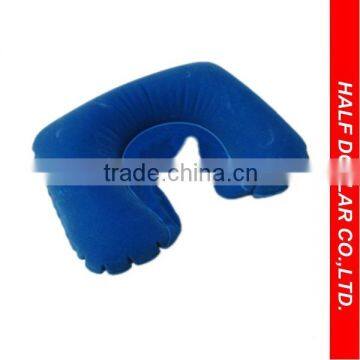 Flocking inflatable neck rest pillow, inflatable flocking neck pillow for relaxing