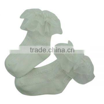 GSB-117 Custom High Quality White Organic Cotton Baby Fancy Lace Socks
