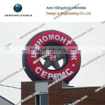 Inflatable advertising black tyre on the roof