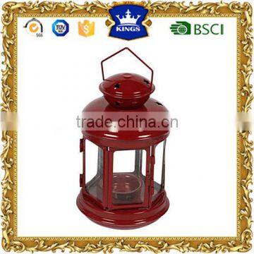 Red mini metal candle lantern with star shape