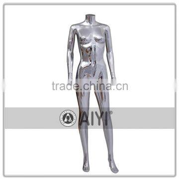 big breast butt silver chrome tall women mannequin