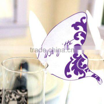 Perfect Purple and White Damask Butterfly Place cards