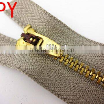 Hot Sale! High quality 3# Y Teeth Brass Closed End Metal Zipper