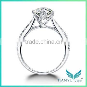 Ring Size Platinum Women Rings , DEF Color Moissanite Round Brilliant Cut for Moissanite Jewelry photo-2
