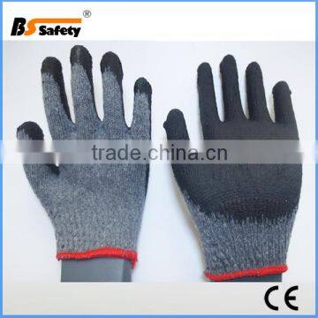 Cheap Working Safety Gloves Cotton With Black Latex Rubber Coated photo-4