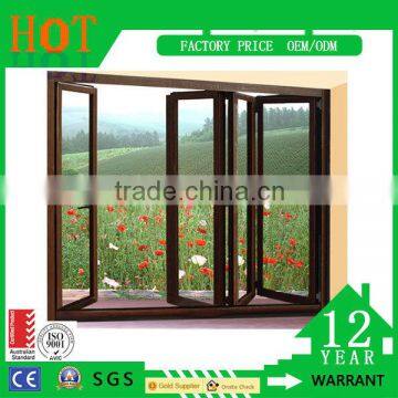 Cheap Elegant Standard Soundproof Double Glazed Folding Windows and Doors Aluminum Casement Folding Windows