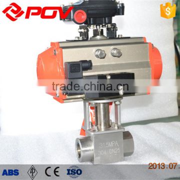 ss316 3pc clamp pneumatic ball valve actuator with solenoid valve