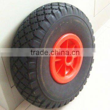 10x3.00-4 PU foam solid wheel with plastic rim for wheelbarrow