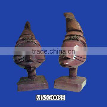 Double Brown African Woman Sculpture