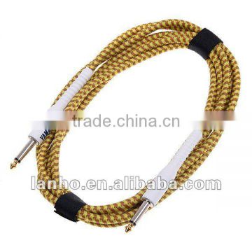 3M / 10ft Yellow Cloth Braided Tweed Guitar Cable Cord for keyboards instrument