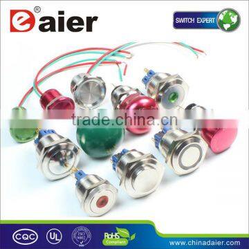 16mm Illuminated metal push button switch led push button