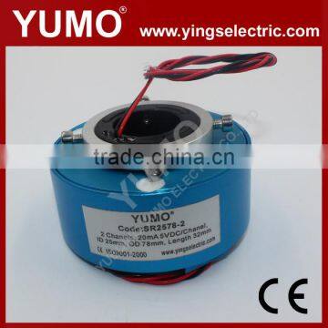 YUMO SR2578-2 2 channels 20mA electrical carbon brushes holder slip ring