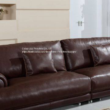 Living Room Leather Sofa Modern European Sofa photo-2
