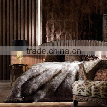 Italy 2017 New Design Folds Velvet King/Queen Size Bed/ European Luxury Fabric Upholsteried Elegant Bedroom Furniture photo-2