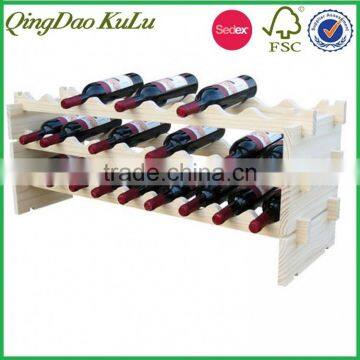 27bottles unfinished pine wood wine rack