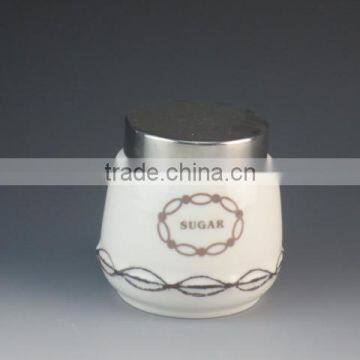 Coffee Tea Sugar Ceramic Storage Bottle&jar With Stainless Lid photo-4