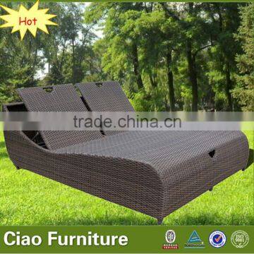 Inflatable Double Lane Pool Slide Rattan Outdoor Double Bed