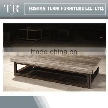 Italian Vintage Ebony Veneer Base With Travertine Top Coffee Table photo-4