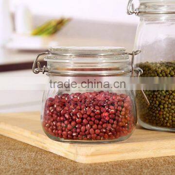 Set 3 Round Clear Glass Storage Jars With Airtight Locking Lid photo-4