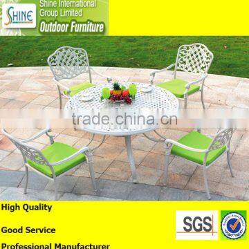 Outdoor furniture aluminum casting conversation dining table and dining chairs for garden furniture, patio furniture