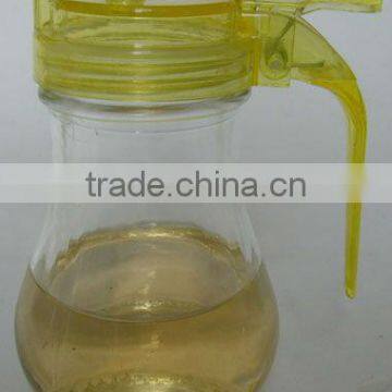 clear cylinder glass liquid handle jar with push pull cap