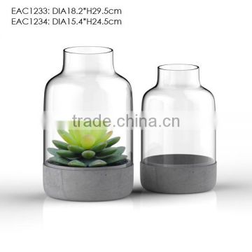 Glass bottle for flower arrangement/ glass flower wase