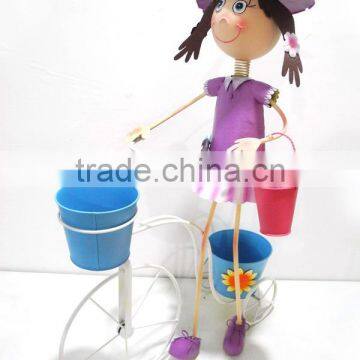 YS13586RV3 Girl doll metal bicycle for flower pot with high quality